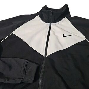 Nike Aeroswift Jacket‎ Womens XL Black White Full Zip Fleece Sweater Track